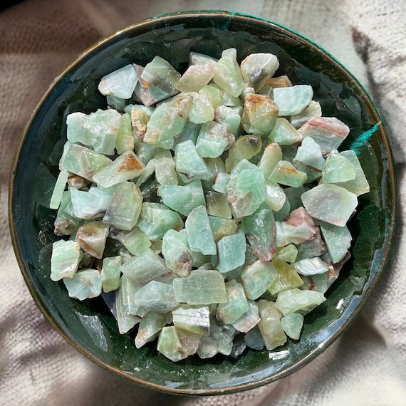 Natural Rough Green Calcite Crystal Chunks From Spain, Wholesale Crystals, 1 Kg Bulk Raw Stones