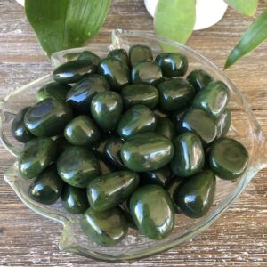 Nephrite Jade Tumbled Stone: Heart Chakra Healing Crystal (0.8"- 1")