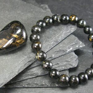 Nuumite Nuummite Genuine Bracelet ~ 7 Inches ~ 8mm Round Beads Nuumite Nuummite Genuine Bracelet ~ 7 Inches ~ 8mm Round Beads