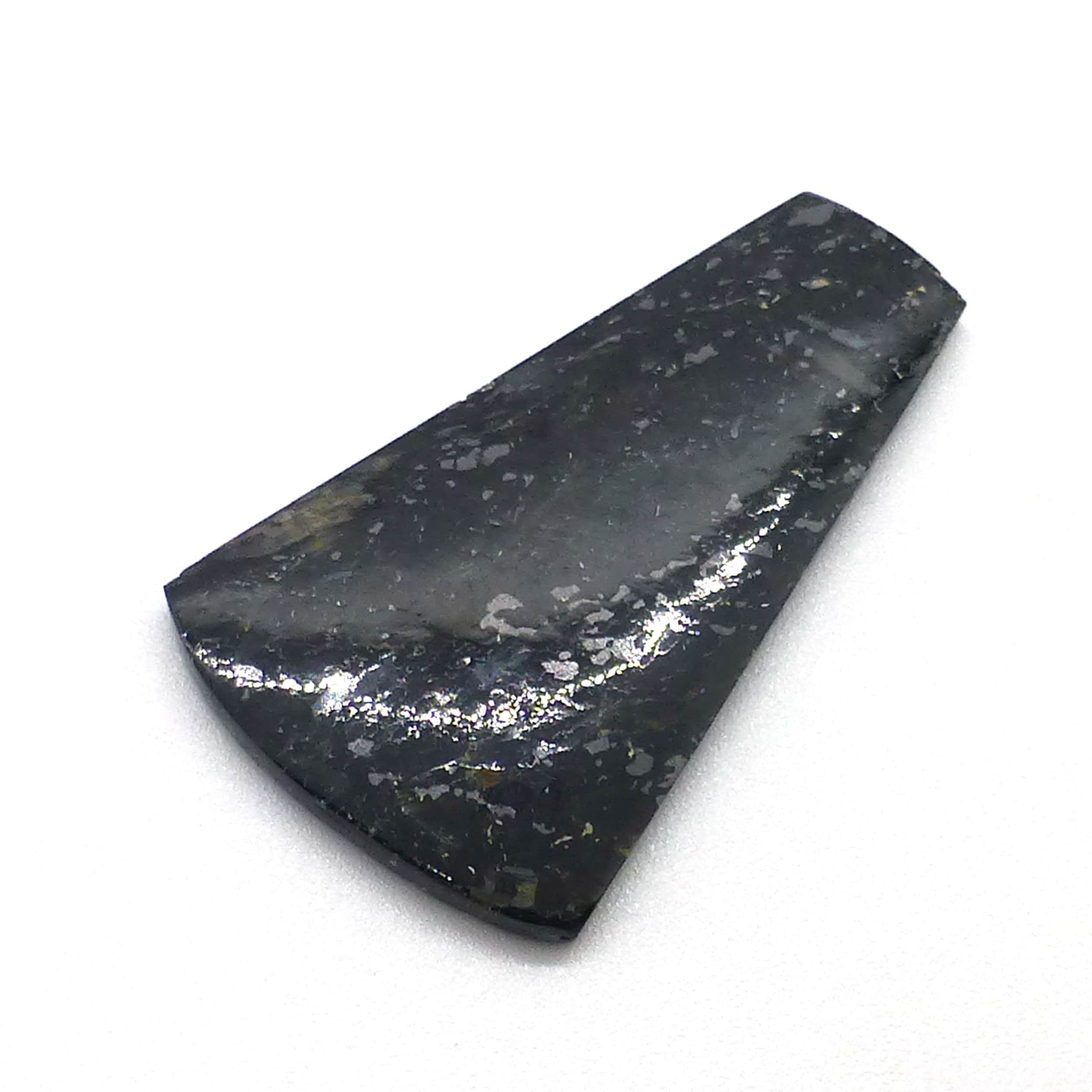 22.250 Carats Nuummite Cabochon Rare Gemstone Hand Cut Lisajoy Sachs Design Greenland Top Grade Reflective Black Metamorphic Irridescence