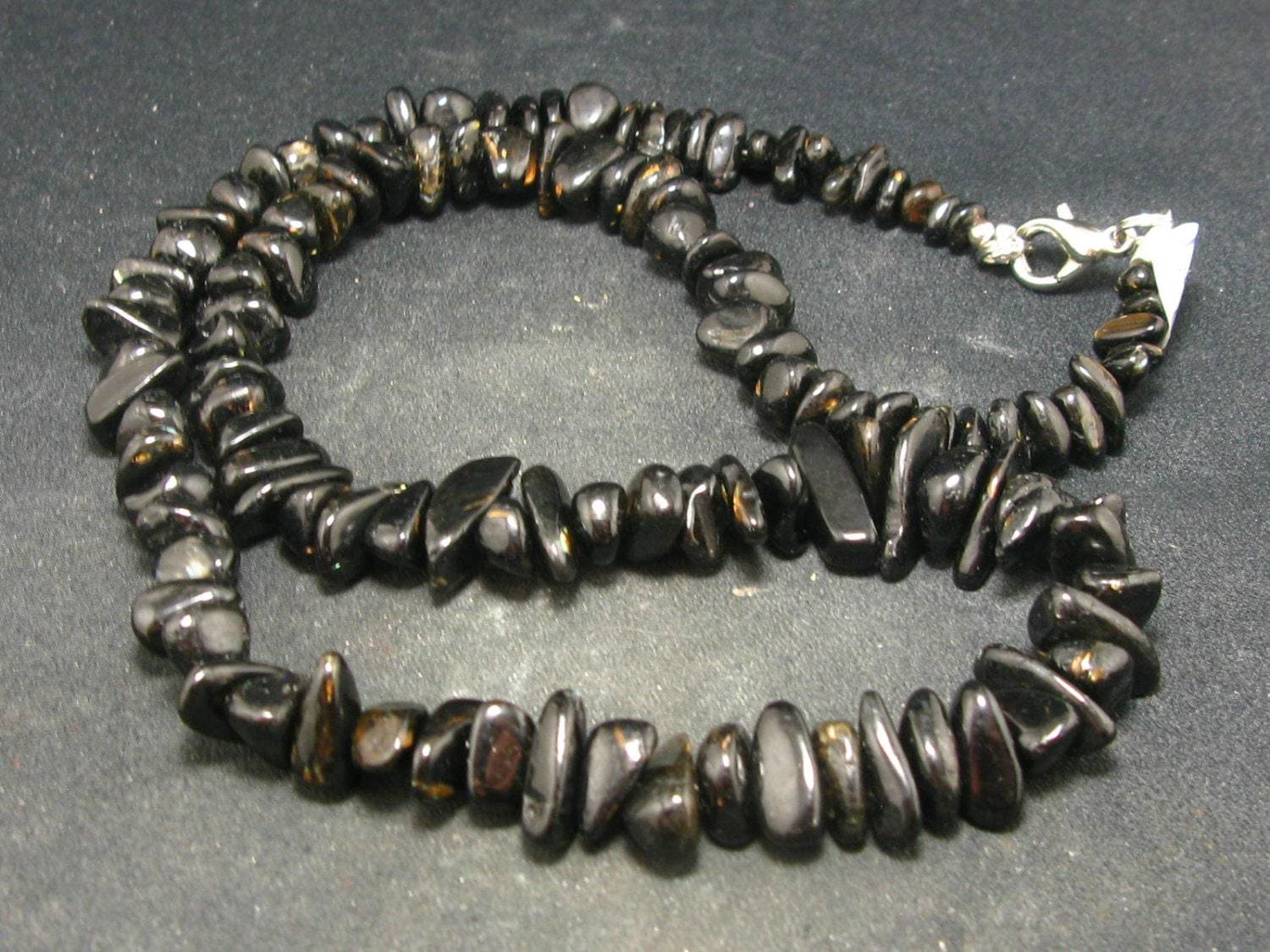 Rare Nuumite Nuummite Necklace From Greenland - 17"