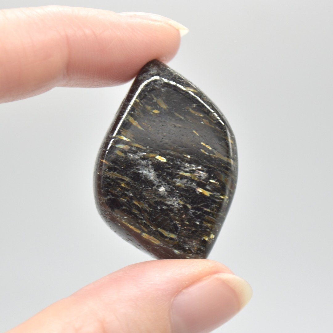 Greenland Nuummite Gemstone Irregular Shaped Pendants - 1 Count - 6 Options - No Chain