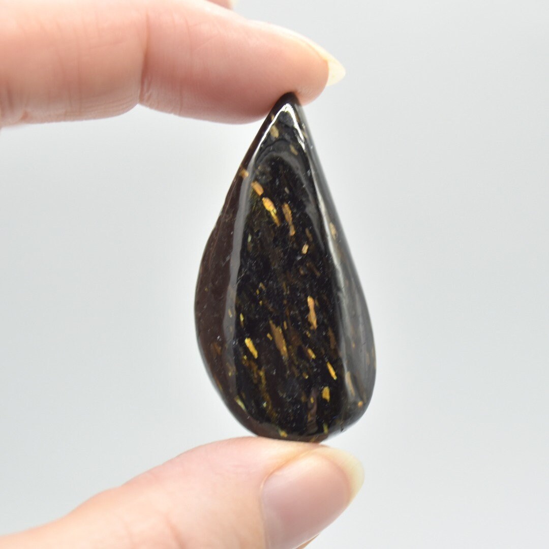 Greenland Nuummite Gemstone Irregular Shaped Pendants - 1 Count - 6 Options - No Chain