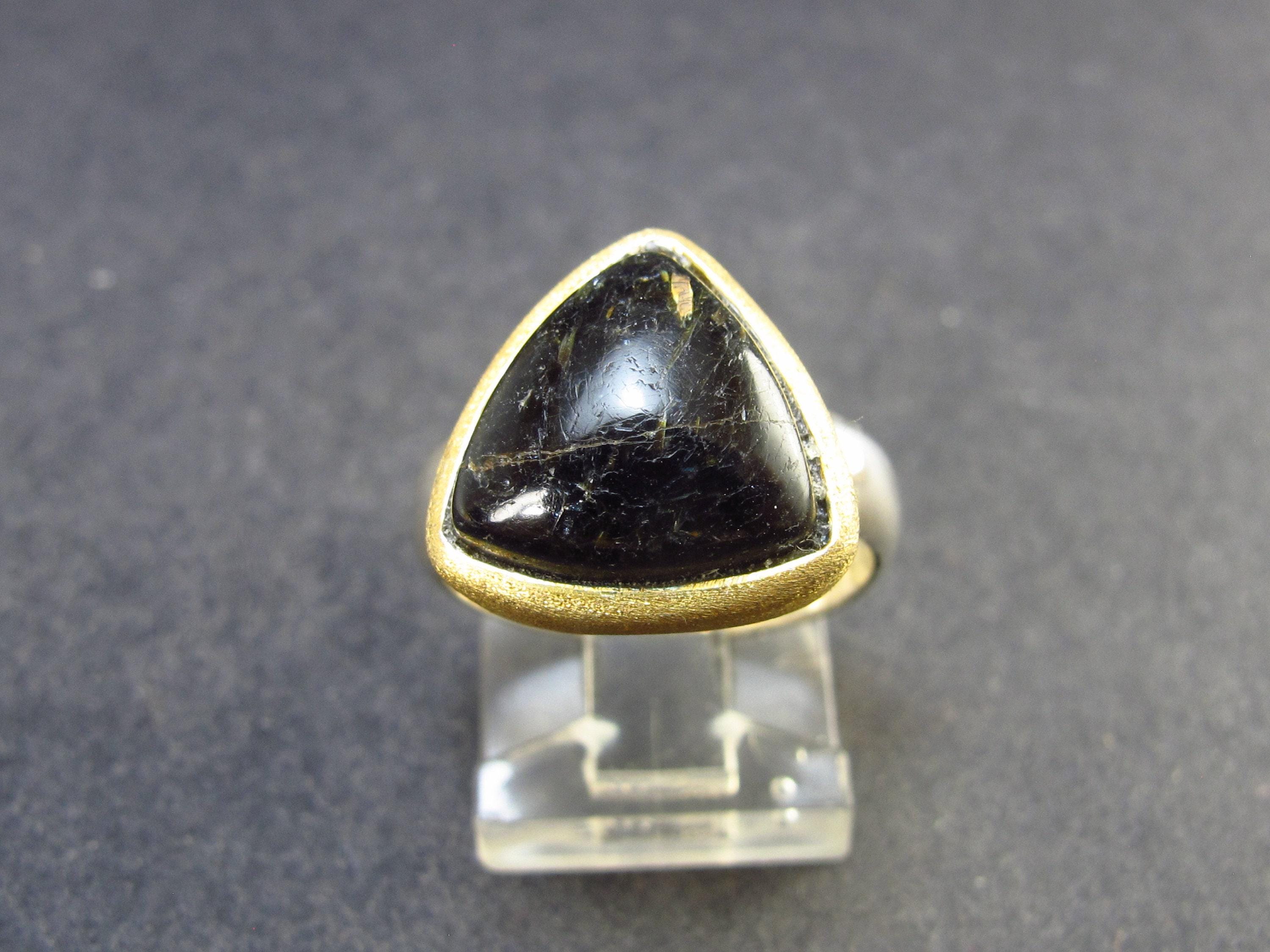 Nuumite Nuummite Sterling Silver Ring From Greenland - Size 6.75 - 6.18 Grams