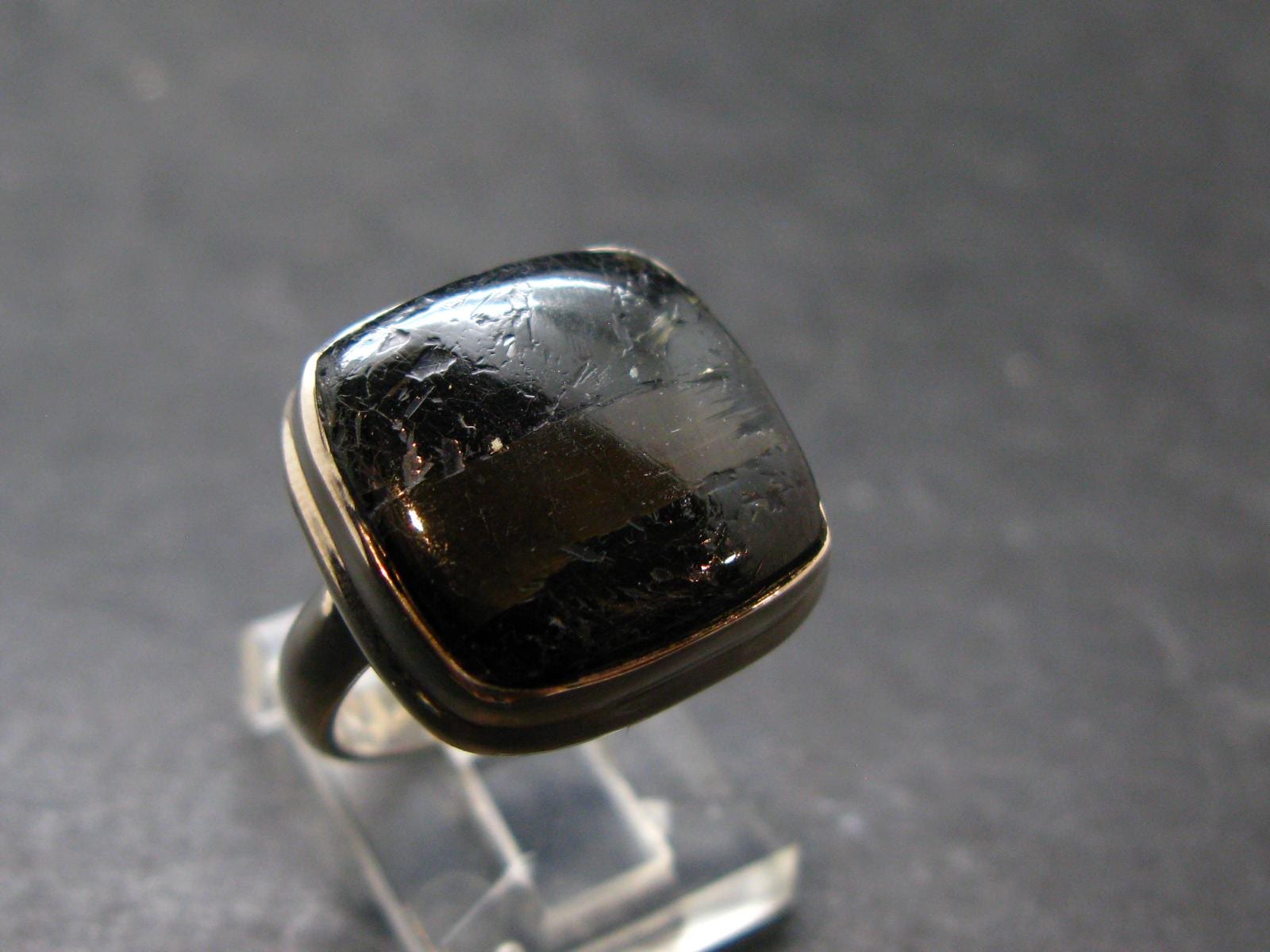 Real!! Very Rare Nuumite Nuummite Sterling Silver Ring From Greenland - 6.59 Grams - Size 7