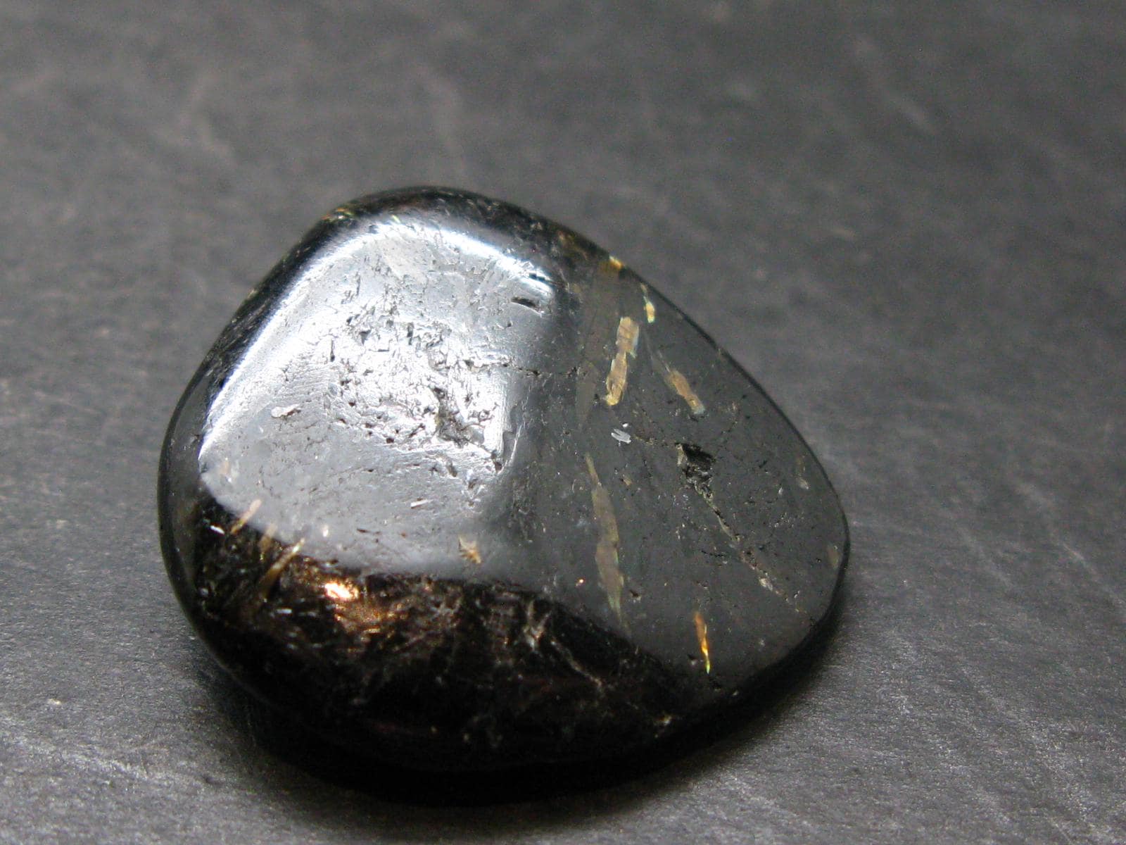 Rare Nuumite Nuummite Tumbled Stone From Greenland - 13.83 Grams - 1.1"