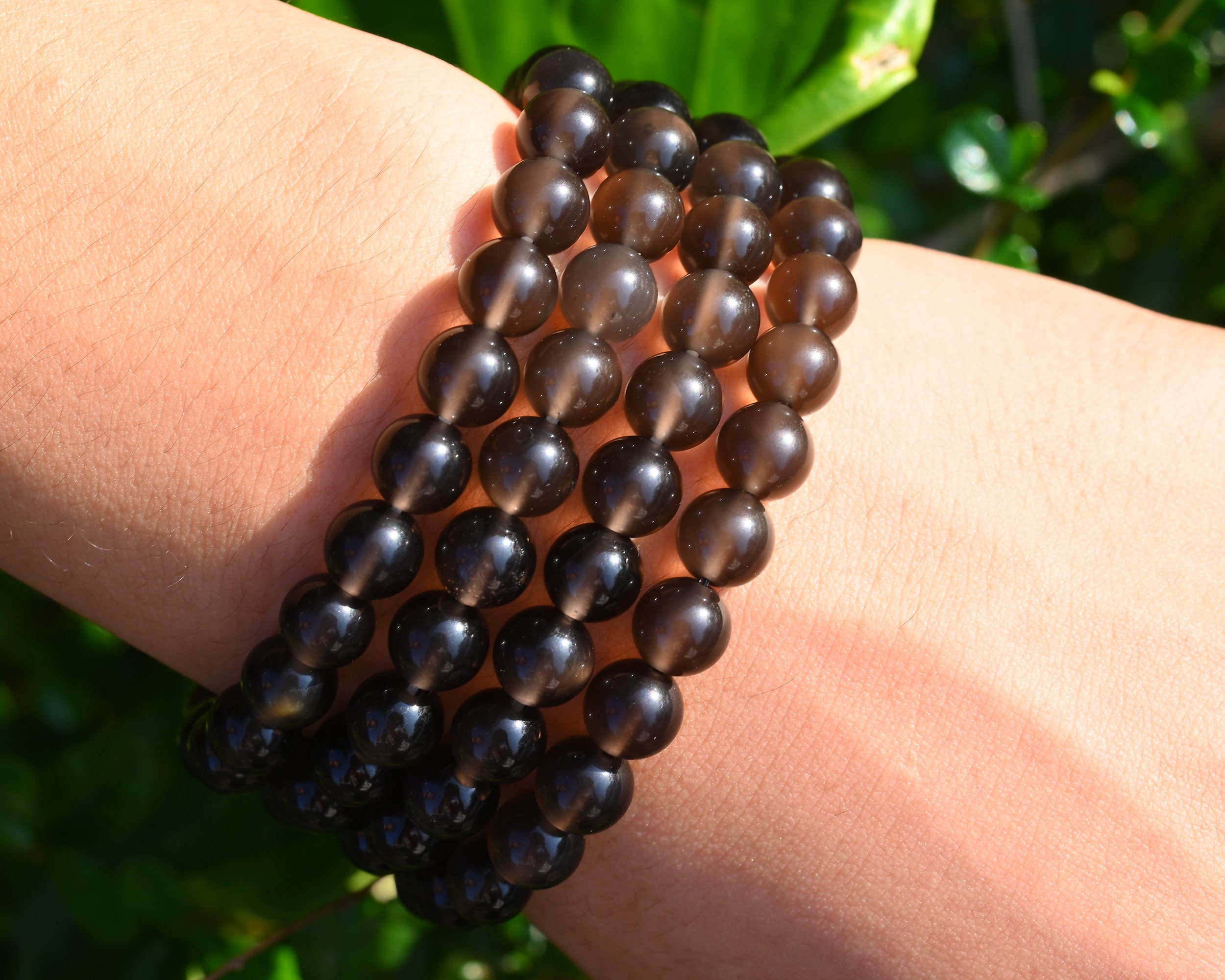 8mm Natural Ice Obsidian Stretchy Bracelet,handmade Women/men Bracelet,gemstone Round Bracelet,for Gift Bracelet,healing Round Bracelet.