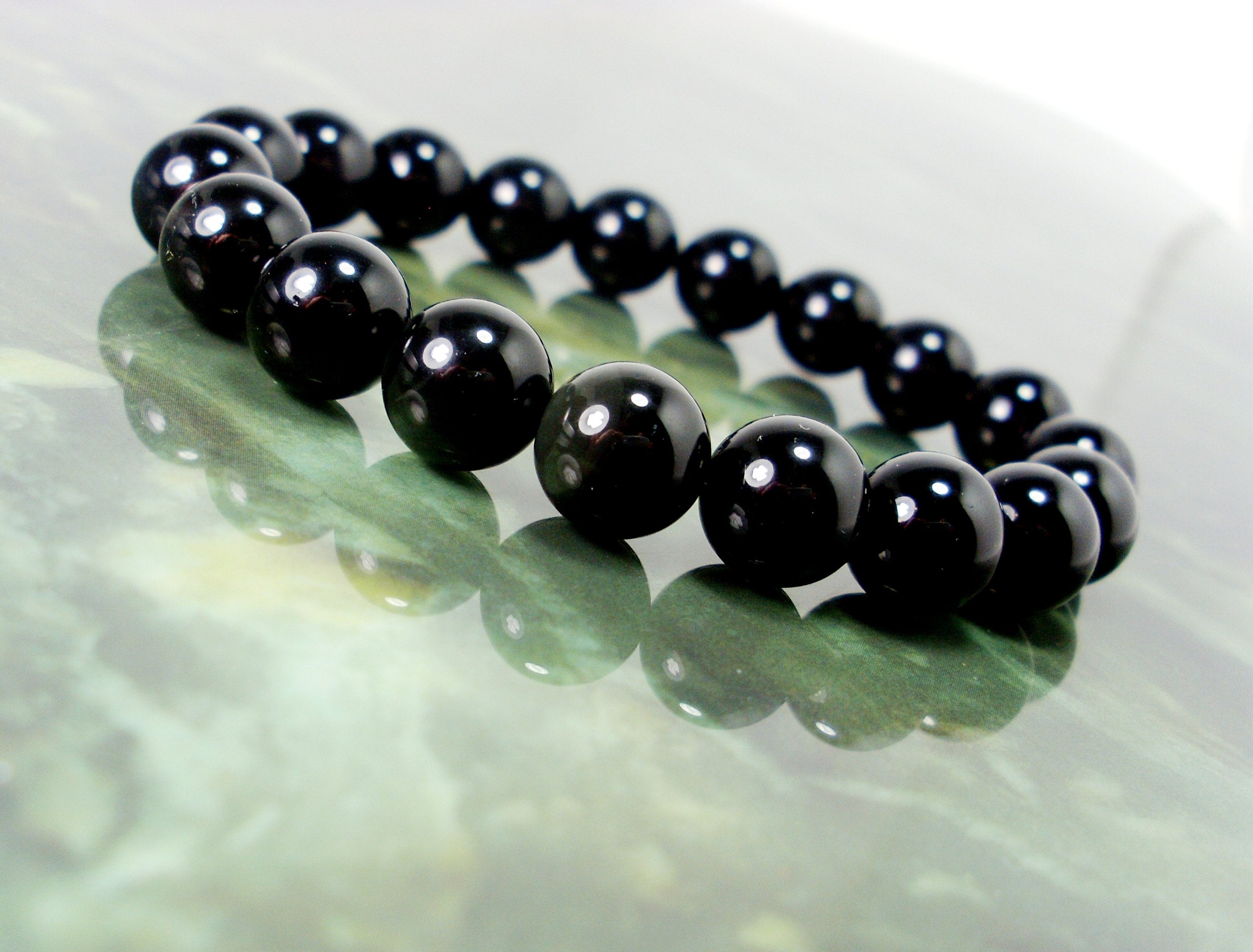 Black Obsidian Bracelet 10mm 8mm 6mm, Natural Gemstone Bracelet,  Women Men Beaded Bracelet, Gift For Women Gift For Men +gift Bag