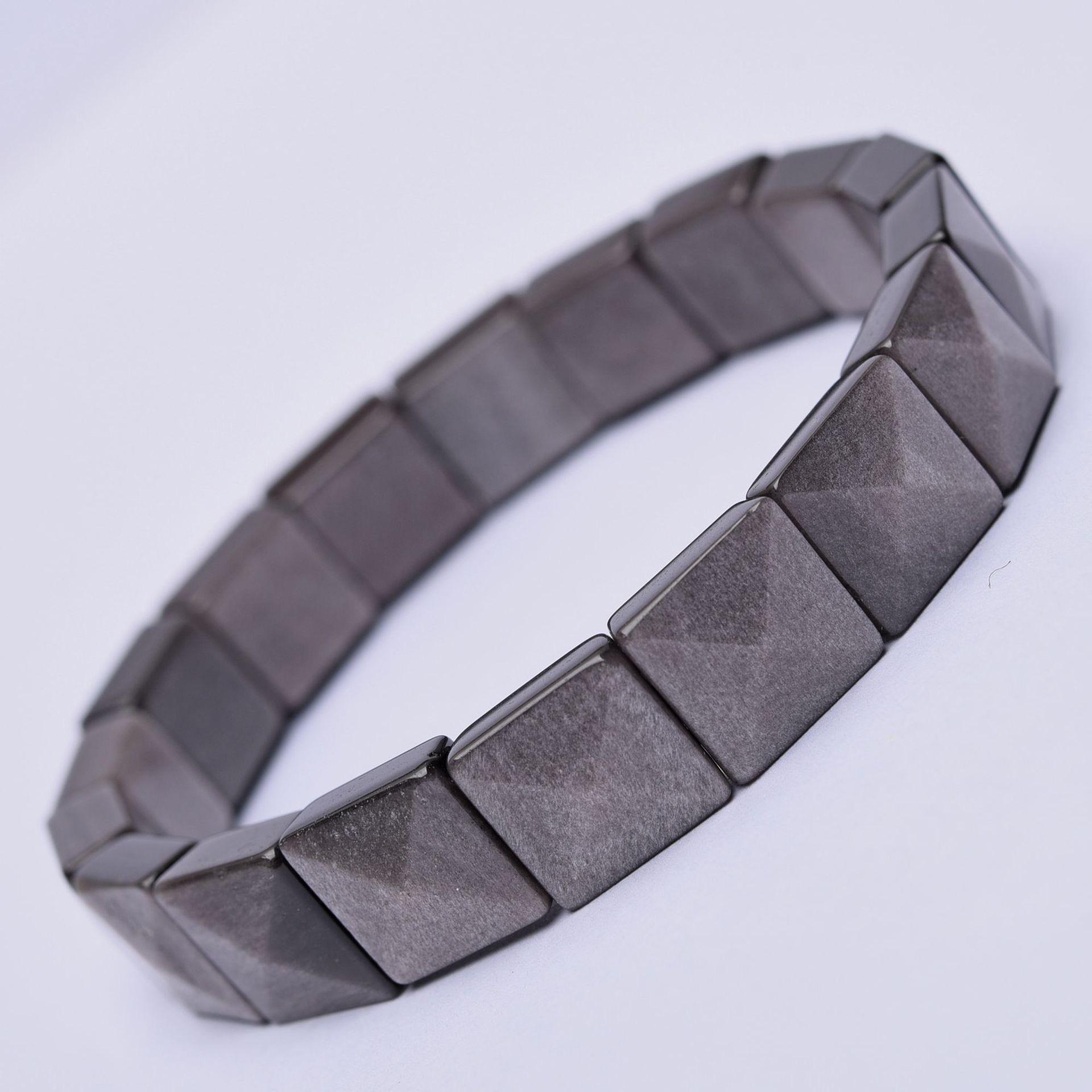 Natural Silver Obsidian Beads Elastic Bracelet,obsidian Beaded Bracelet,jewelry Gift Bracelet,wholesale Bracelet,bulk Bracelet Supply