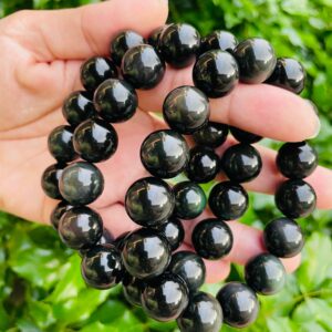 Rainbow Obsidian Bracelet: Jumbo Round Bead Gemstone (13-14mm) Rainbow Obsidian Bracelet: Jumbo Round Bead Gemstone (13-14mm)