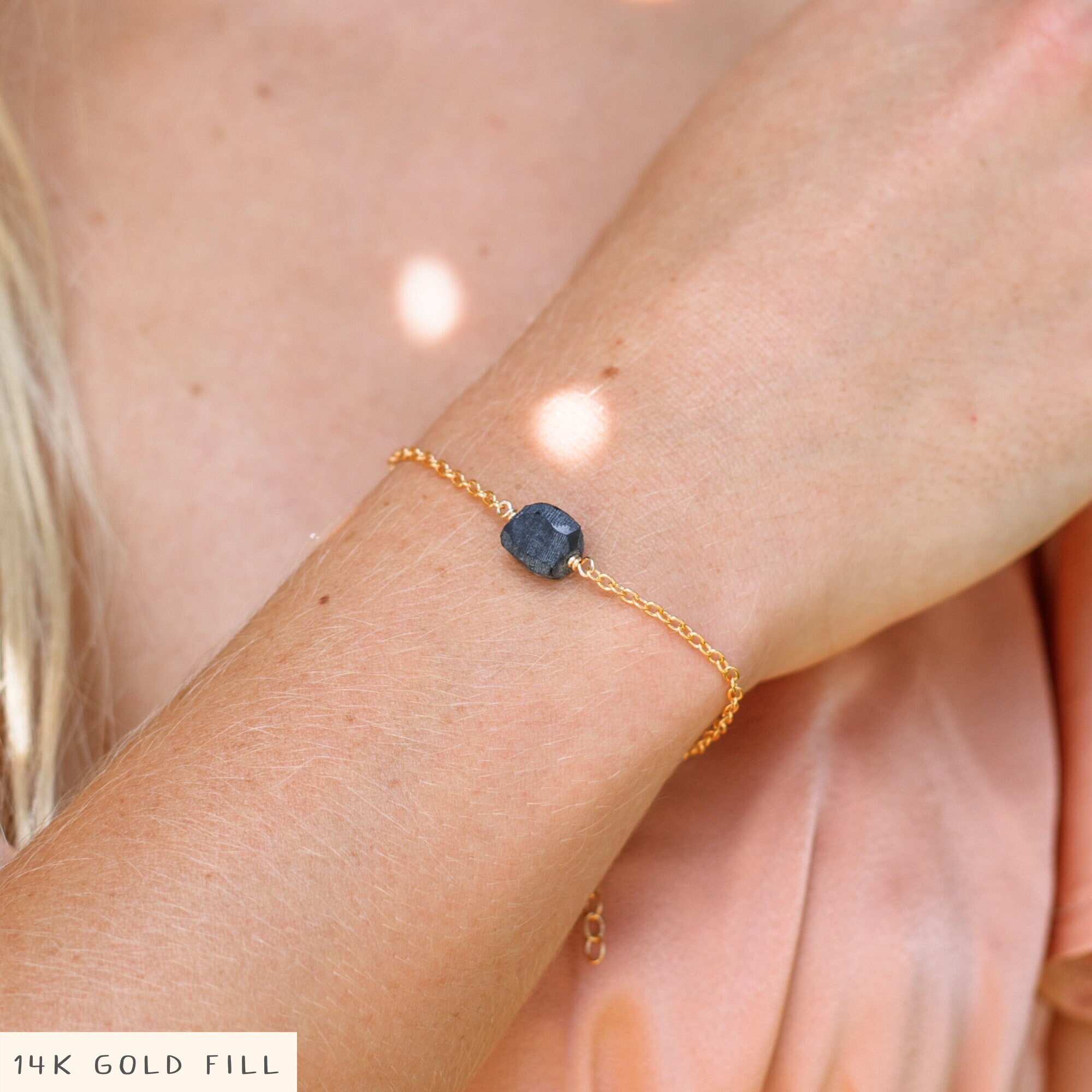 Raw Obsidian Crystal Bracelet - Adjustable Gemstone Jewelry