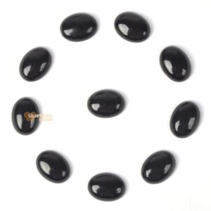 16mm Natural Black Obsidian Gemstone Oval Flatback CAB Cabochon 16mm Natural Black Obsidian Gemstone Oval Flatback CAB Cabochon