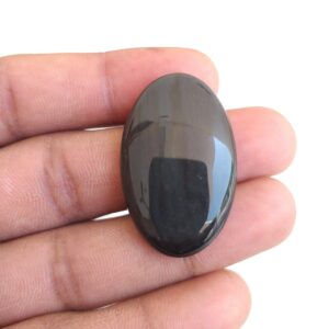 Black Obsidian Cabochon: Oval Gemstone Pendant (37x23x6 Mm Black Obsidian Cabochon: Oval Gemstone Pendant (37x23x6 Mm