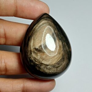 Natural Fire Sheen Obsidian Cabochon, Loose Gemstone (46x36 Mm, 166cts) Natural Fire Sheen Obsidian Cabochon, Loose Gemstone (46x36 Mm, 166cts)