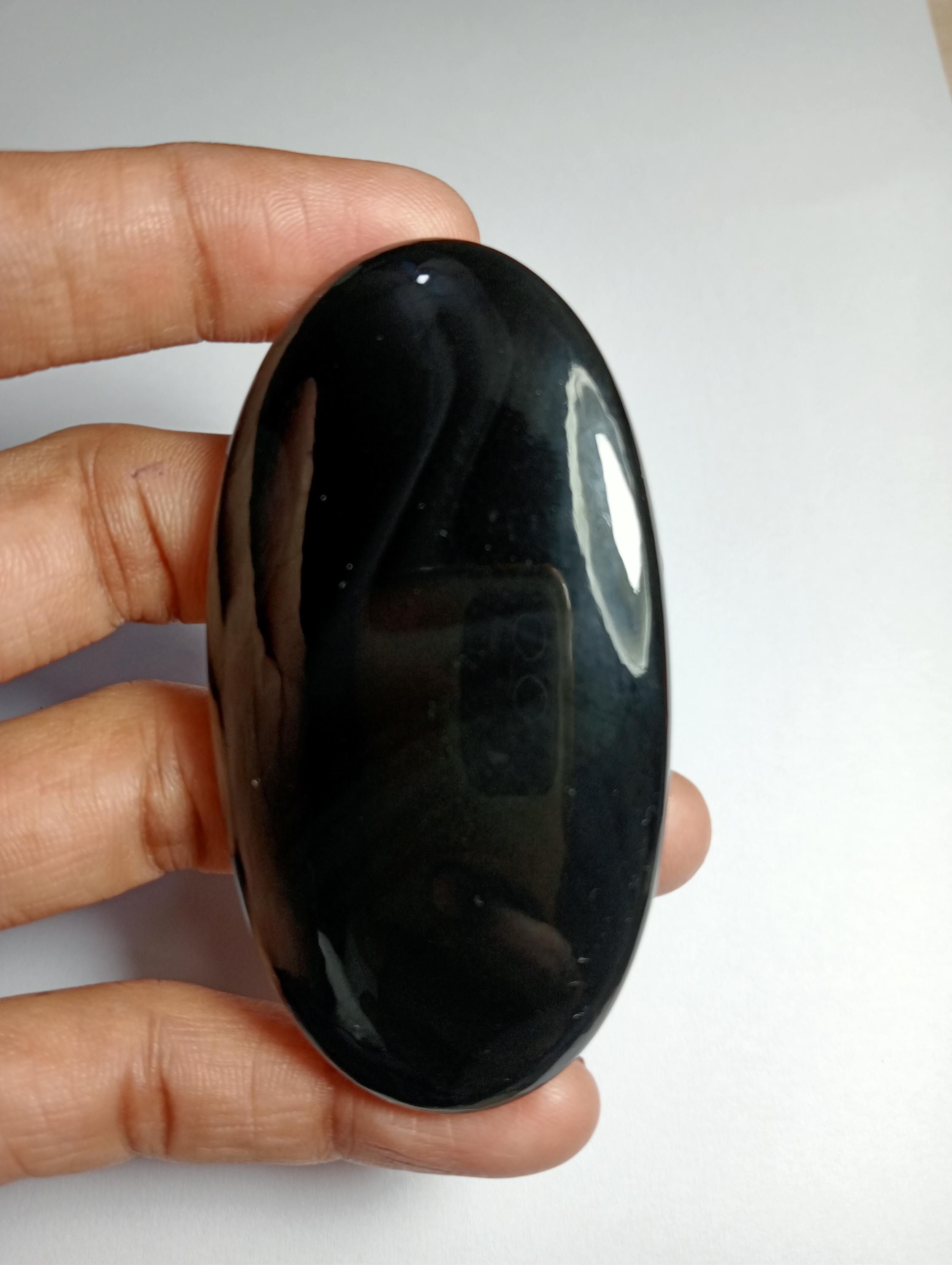 Natural Fire Sheen Obsidian Cabochon, Loose Gemstone (72x38mm, 182cts.)