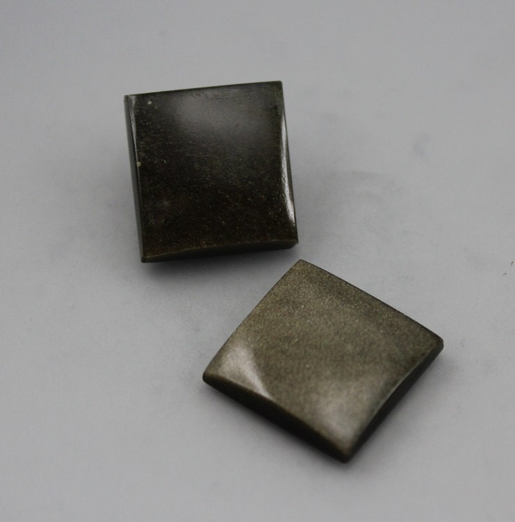 Silver Sheen Obsidian Matching Pair Cabochons