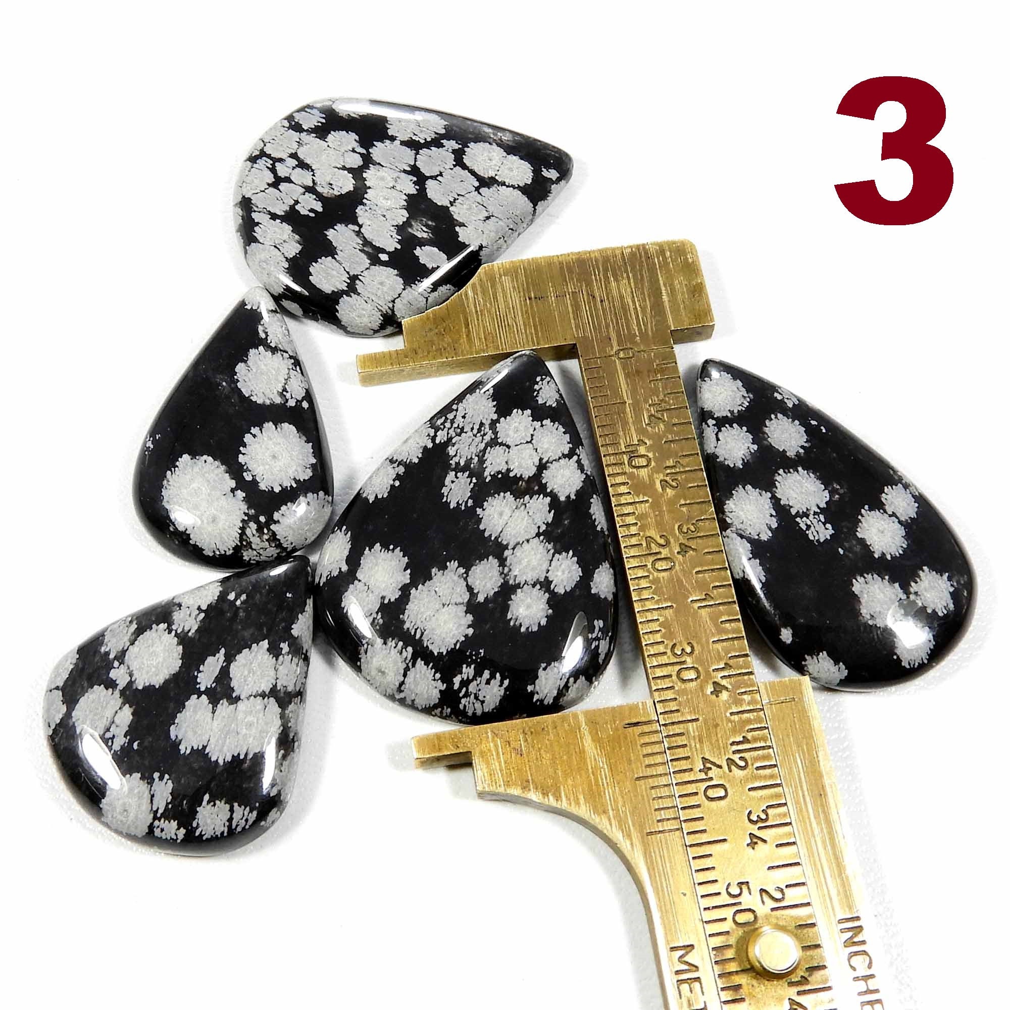 Snow Flake Obsidian Cabochon. Natural White Black Snow Flake. Snow Flake Obsidian Gemstone. Wholesale Snow Flake For Jewelry. Variation-2