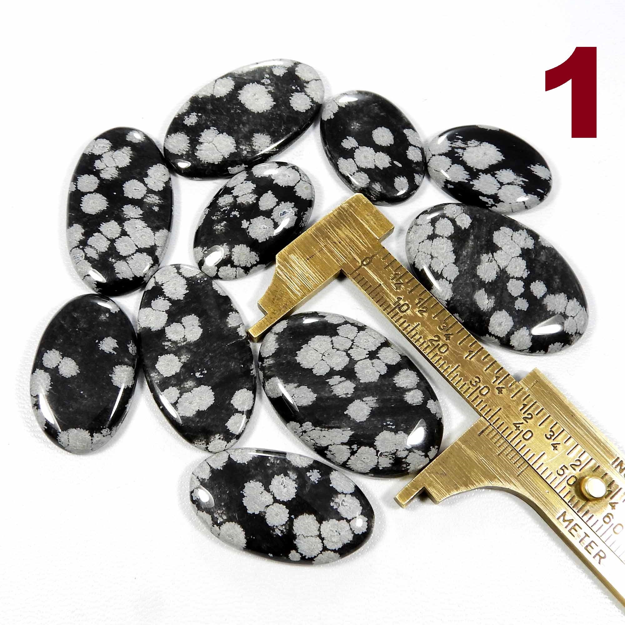 White Black Snow Flake. Snow Flake Obsidian Cabochon. Natural Snow Flake Obsidian Gemstone. Wholesale Snow Flake For Jewelry. Variation-3