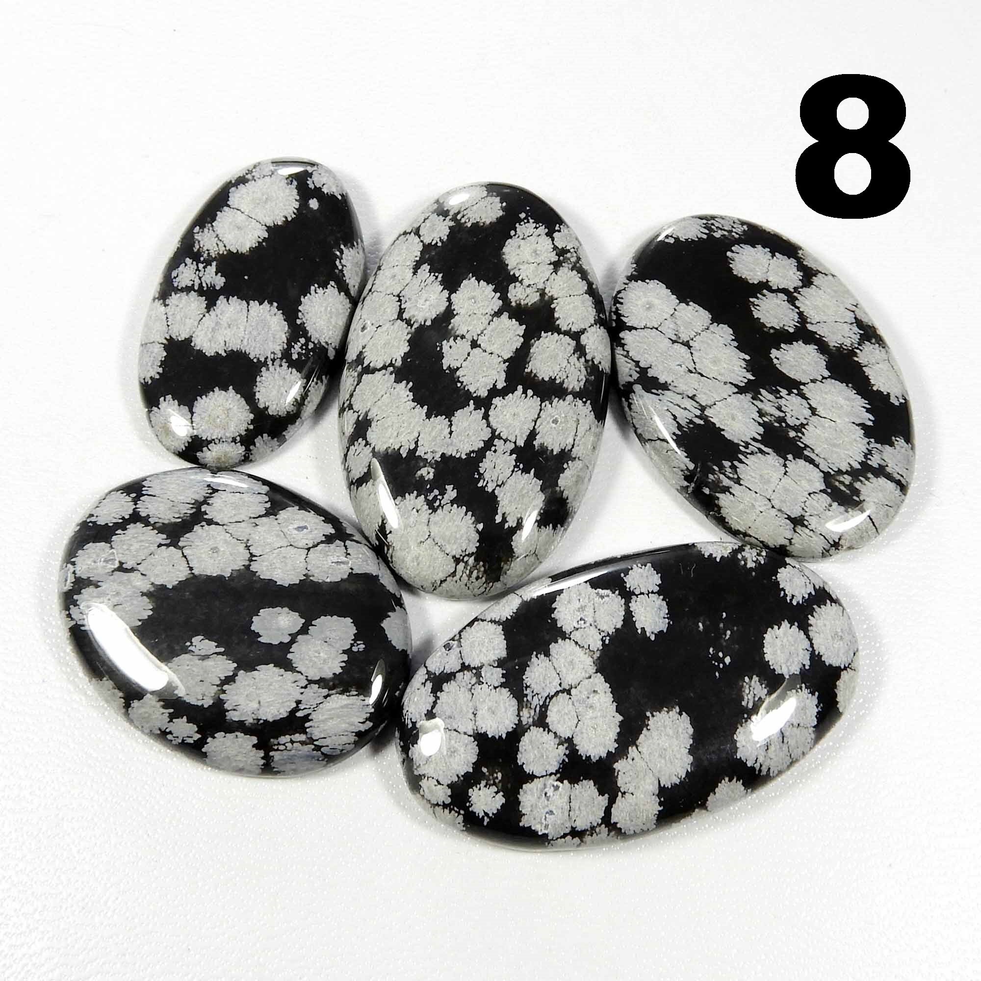 White Black Snow Flake. Snow Flake Obsidian Gemstone. Natural Snow Flake Obsidian Cabochon. Wholesale Snow Flake Loose. Variation-1