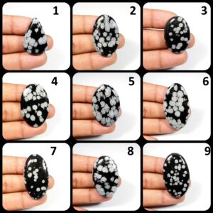 White Black Snow Flake. Snow Flake Obsidian Gemstone. Natural Snow Flake Obsidian Cabochon. Mix Shape Obsidian For Jewelry. Variation White Black Snow Flake. Snow Flake Obsidian Gemstone. Natural Snow Flake Obsidian Cabochon. Mix Shape Obsidian For Jewelry. Variation