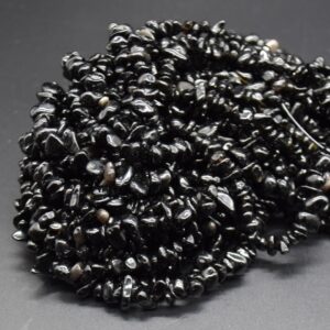 Black Obsidian Gemstone Chips Nuggets Beads - 5mm - 8mm - 30" Strand Black Obsidian Gemstone Chips Nuggets Beads - 5mm - 8mm - 30" Strand
