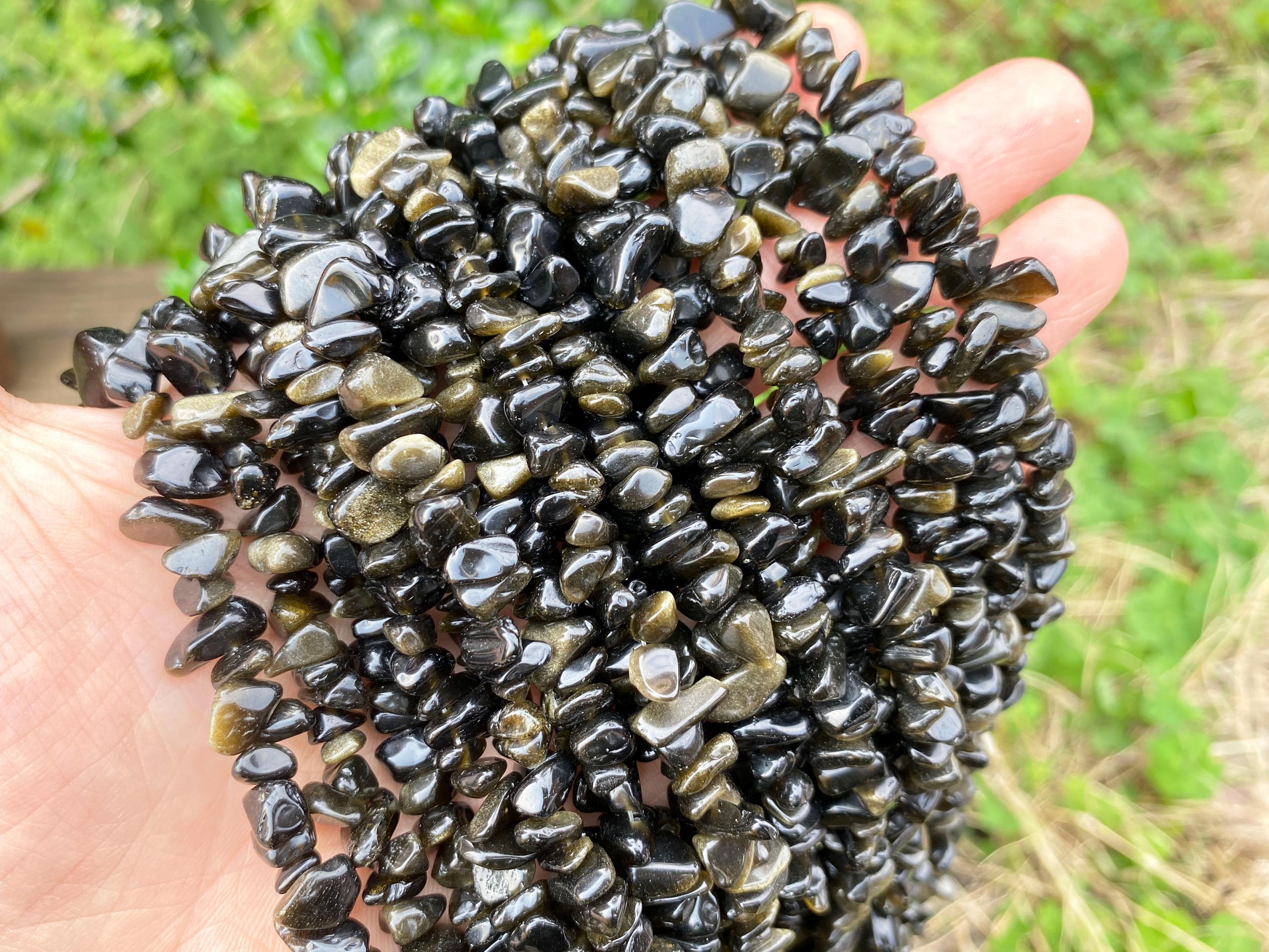 Full 32' Natural Gold Obsidian 5~10mm Size Chip Beads,bracelets/neckalce For Jewelry Making Beads,gemstone Freeform Chip Nugget Beads.