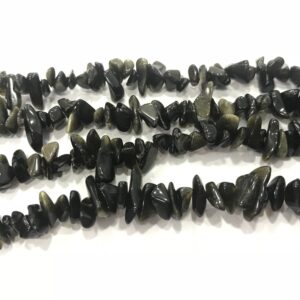Natural Gold Obsidian 5-8mm Chips Genuine Loose Black Nugget Beads 34 inch Jewelry Supply Bracelet Necklace Material Support Wholesale Natural Gold Obsidian 5-8mm Chips Genuine Loose Black Nugget Beads 34 inch Jewelry Supply Bracelet Necklace Material Support Wholesale