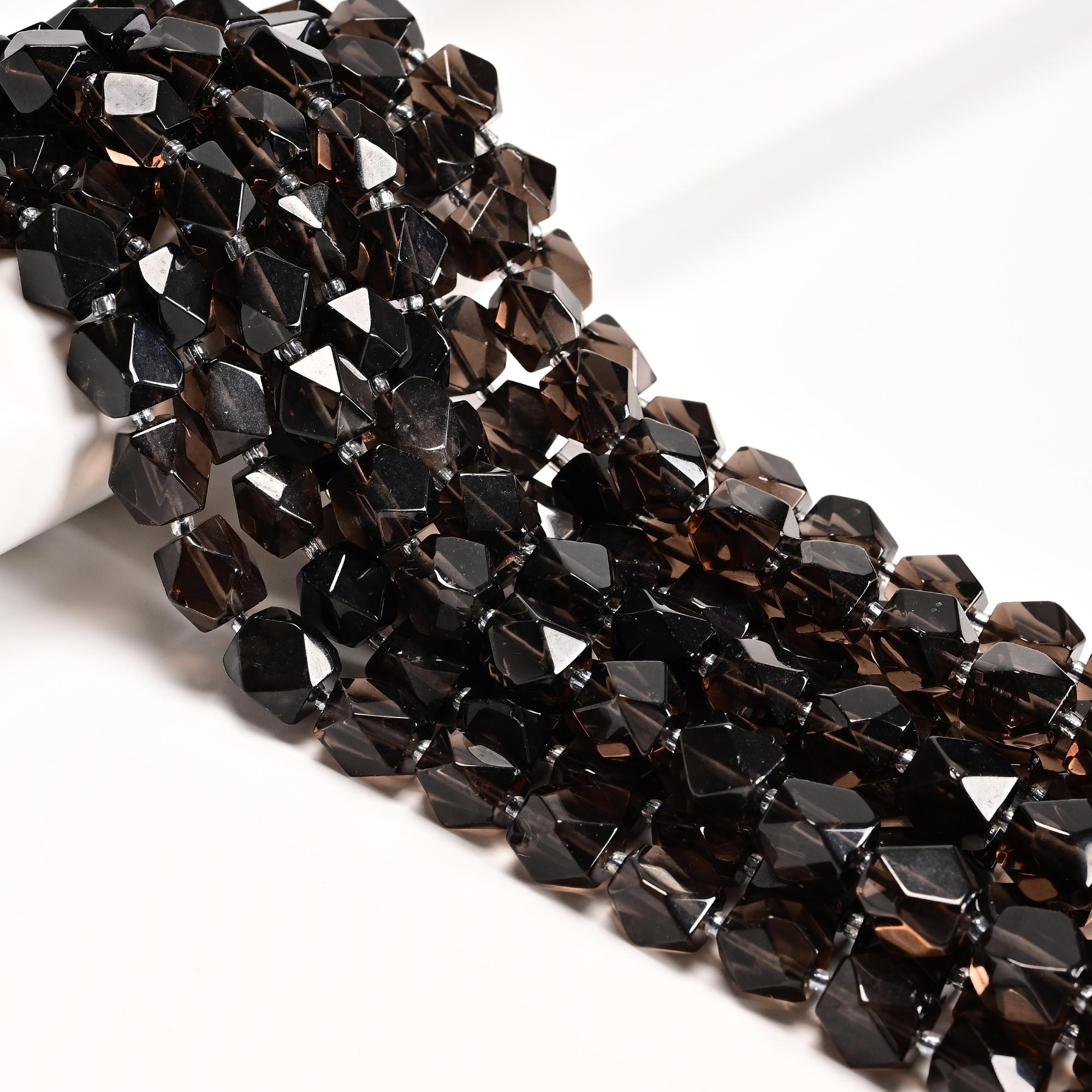 Natural Ice Obsidian Faceted Nugget Chunk Beads Size 10x12mm 15.5" Strand Natural Ice Obsidian Faceted Nugget Chunk Beads Size 10x12mm 15.5" Strand