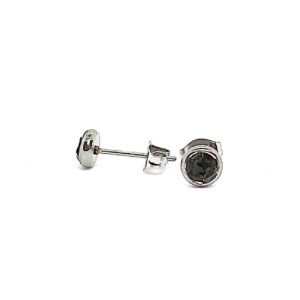 Black Obsidian Crushed Stone Hypoallergenic Stainless Steel 4mm Stud Earrings