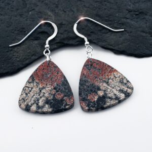 Fireworks - Snowflake Fireworks Obsidian Sterling Silver Earrings