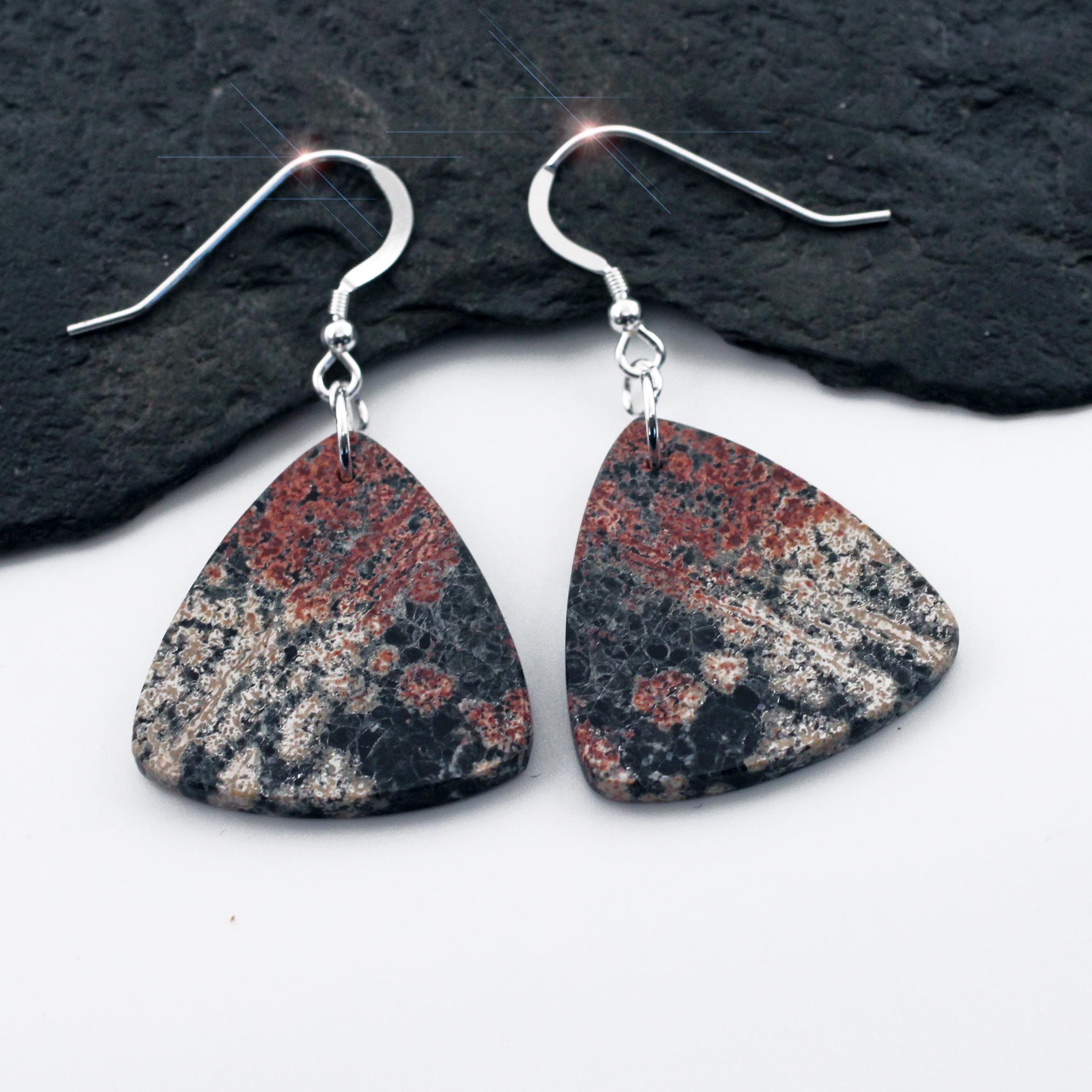 Fireworks - Snowflake Fireworks Obsidian Sterling Silver Earrings