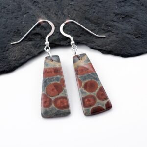 Mahogany Petals- Rare Peanut Obsidian Sterling Silver Earrings