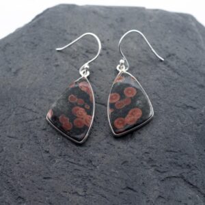 Mahogany Petals- Rare Peanut Obsidian Sterling Silver Earrings