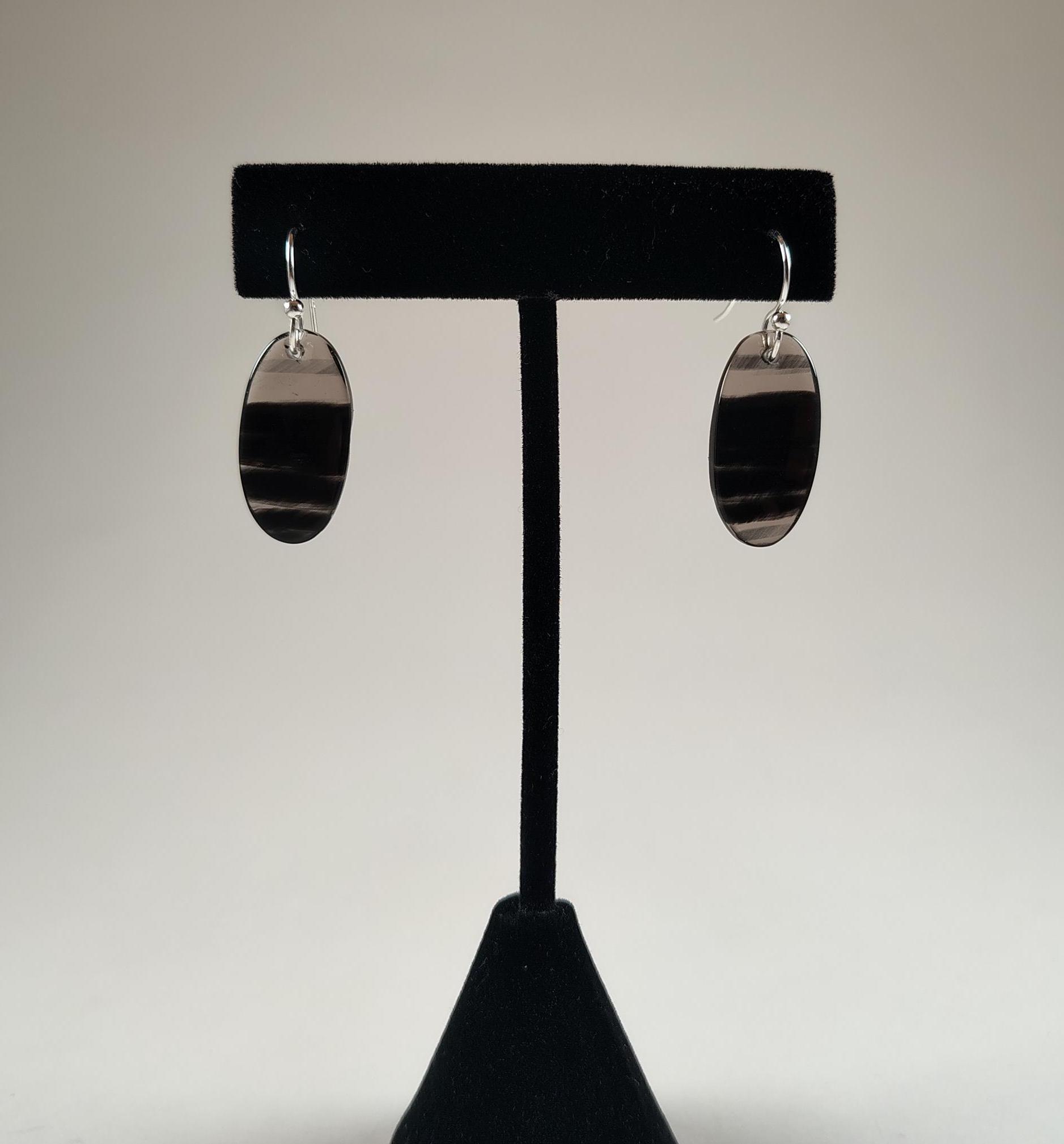 Midnight Lace Obsidian And Sterling Silver Earrings Handmade By Chris Hay