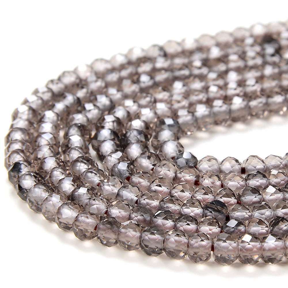 3x2mm Natural Ice Obsidian Gemstone Grade Aaa Micro Faceted Rondelle Loose Beads 15 Inch Full Strand (80016384-p61)