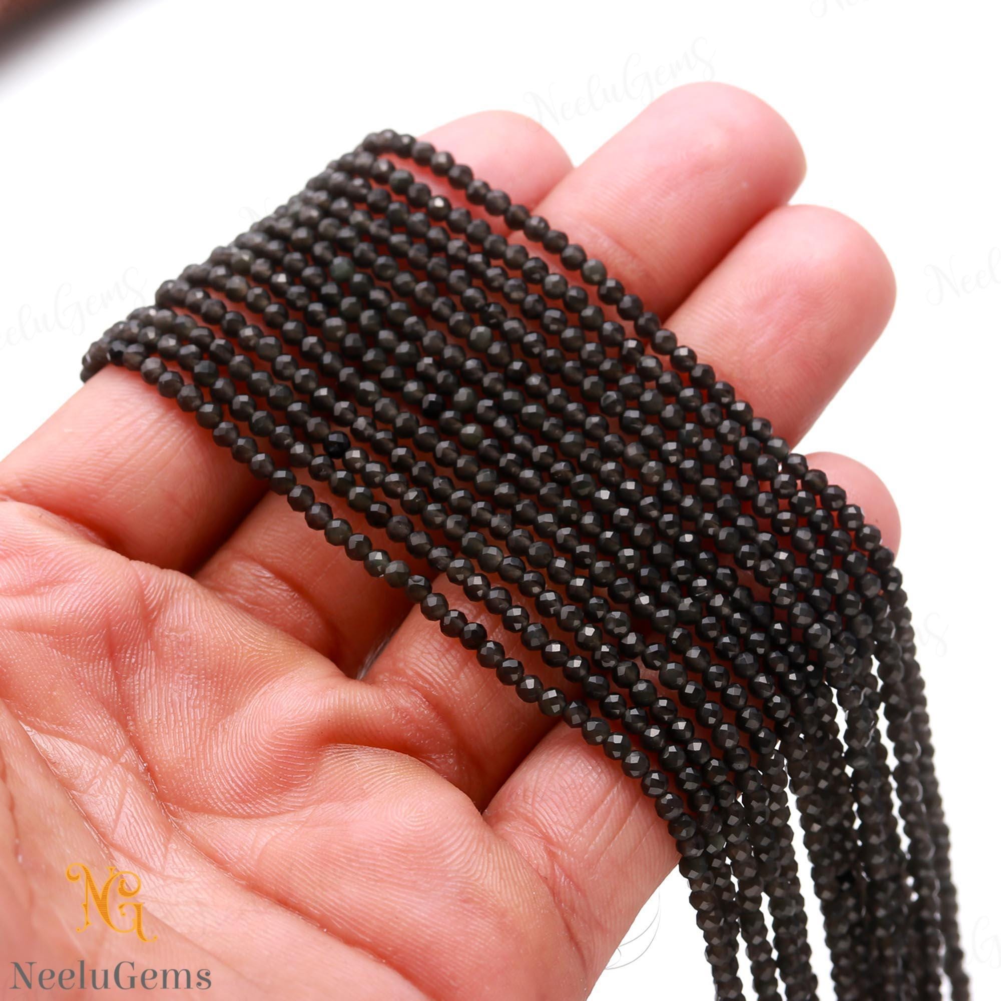Aaa+ Natural Black Obsidian Microcut Faceted Beads,3.00-3.10mm Obsidian Tiny Rondelle Beads,13"gemstone Beads For Handmade Jewelry Aaa+ Natural Black Obsidian Microcut Faceted Beads,3.00-3.10mm Obsidian Tiny Rondelle Beads,13"gemstone Beads For Handmade Jewelry