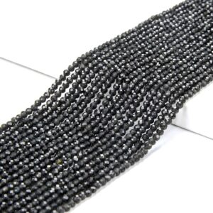 Natural Obsidian Gemstone Grade Aaa 2mm Micro Faceted Round Loose Beads 15 Inch Full Strand (80018168-p93)