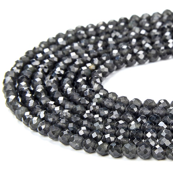 Natural Obsidian Gemstone Grade Aaa 2mm Micro Faceted Round Beads 15 Inch Full Strand Bulk Lot 1,2,6,12 And 50 (80018168-p93)