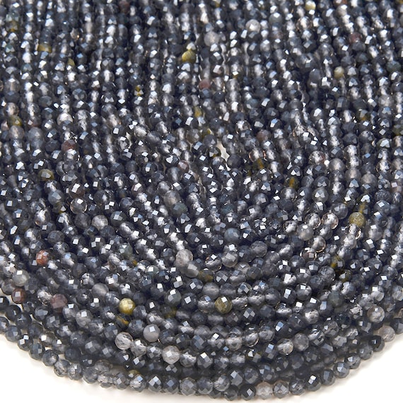 Natural Ice Obsidian Gemstone Grade Aa Micro Faceted Round 2mm 4mm Loose Beads 15 Inch Full Strand Bulk Lot 1,2,6,12 And 50 (p55)