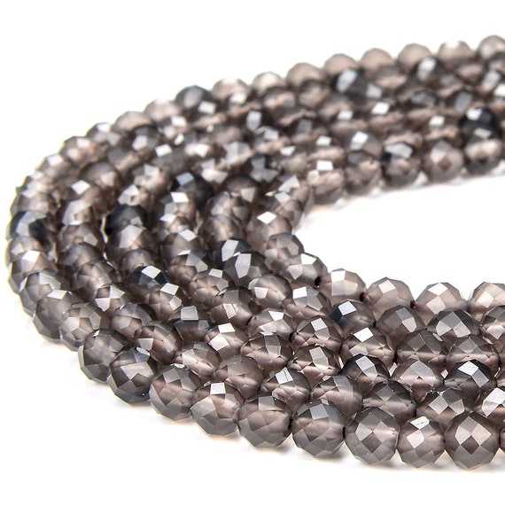 Natural Ice Obsidian Gemstone Grade Aaa 4mm Micro Faceted Round Beads 15 Inch Full Strand Bulk Lot 1,2,6,12 And 50 (80018260-p100)