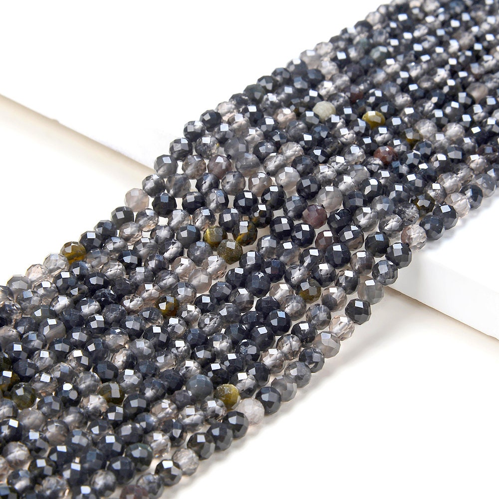 Natural Ice Obsidian Gemstone Grade Aa Micro Faceted Round 2mm 4mm Loose Beads 15 Inch Full Strand (p55) Natural Ice Obsidian Gemstone Grade Aa Micro Faceted Round 2mm 4mm Loose Beads 15 Inch Full Strand (p55)