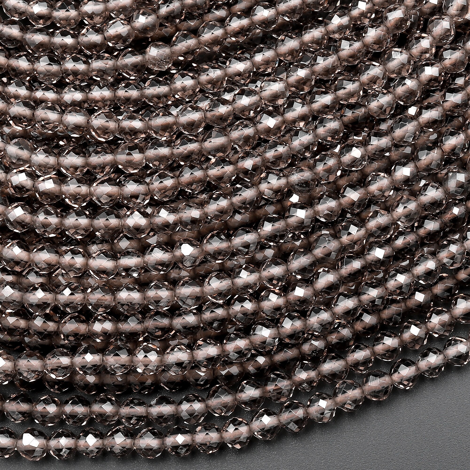Faceted Natural Ice Obsidian Round Beads 2mm 3mm 4mm Gemstone 15.5" Strand Faceted Natural Ice Obsidian Round Beads 2mm 3mm 4mm Gemstone 15.5" Strand