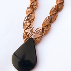 Black Obsidian Brown Macrame Necklace, Natural Mexican Black Obsidian, Unisex Macrame Necklace, Teardrop Shape Obsidian, Boho, Special Gift Black Obsidian Brown Macrame Necklace, Natural Mexican Black Obsidian, Unisex Macrame Necklace, Teardrop Shape Obsidian, Boho, Special Gift