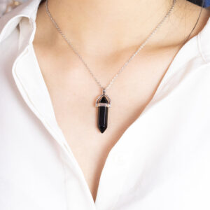 Black Obsidian Necklace Handwrapped in USA Healing Crystal Chakra Stone Obsidian Necklace Obsidian Jewelry