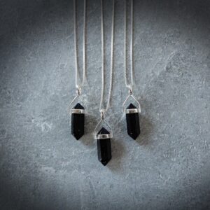 Black Obsidian Necklace, Sterling Silver Obsidian Point, Gemstone Point, Healing Crystal Necklace, Layering Necklace, Gemstone Appeal, Gsa