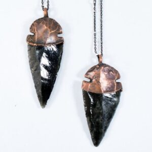 Dragonglass necklace | Obsidian arrowhead necklace |  Dragon glass necklace | Obsidian dragon glass jewelry | Black Arrowhead Necklace