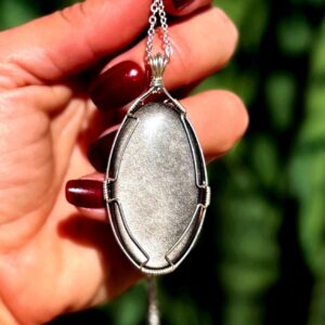 Silver Sheen Obsidian Necklace - volcanic rock