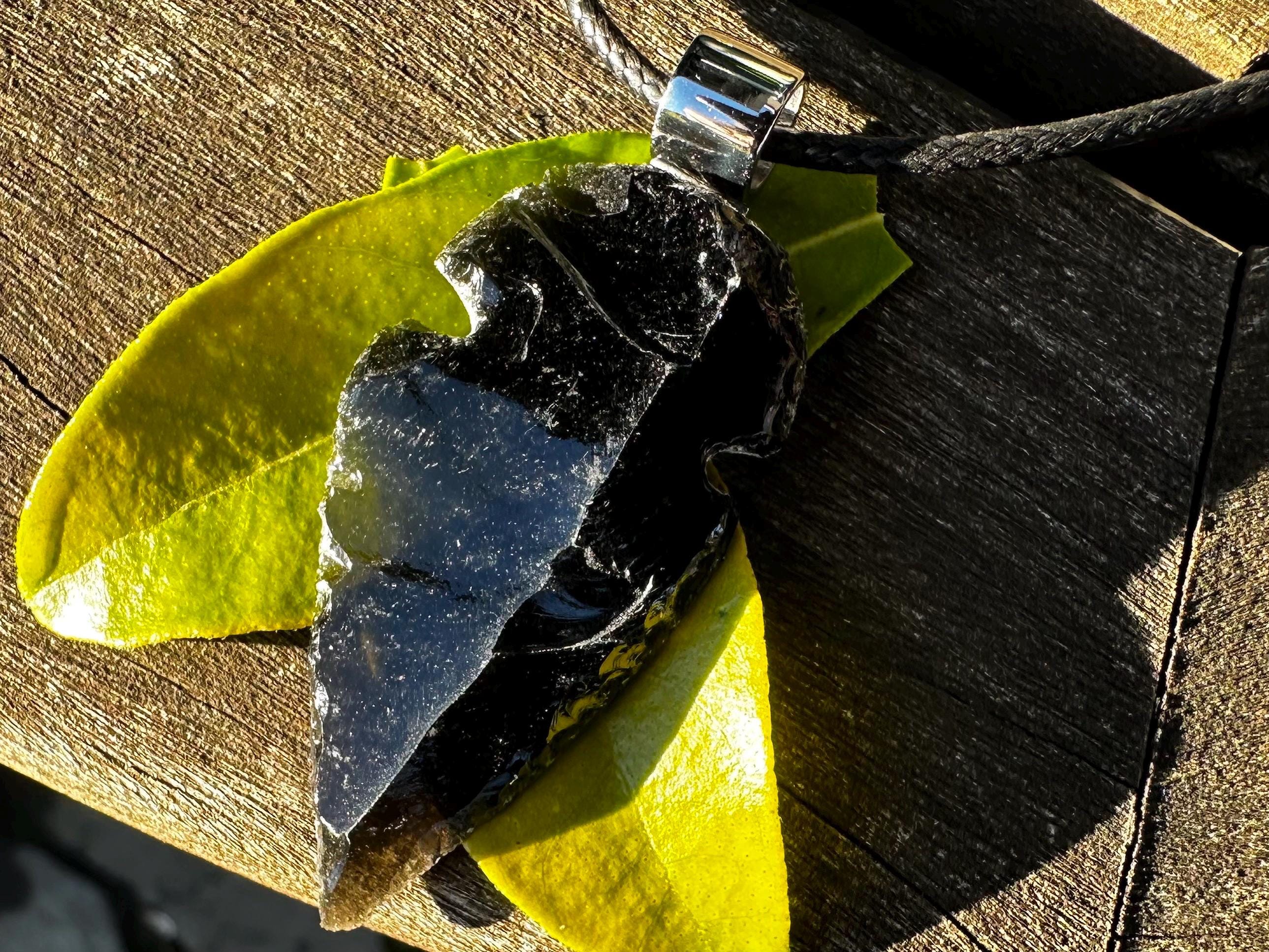 Unisex Black Obsidian Arrowhead, Stainless Steel, Healing Stone Necklace!
