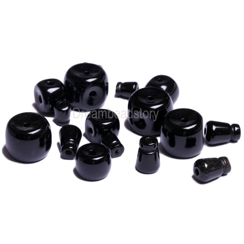 1-20 Sets Diy Mala Beads For Jewelry Making Natural Black Obsidian Gemstone 12  14 16 18 20mm Tibetian Buddhist Guru Beads Sets