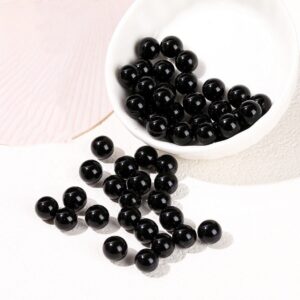 6mm-10mm Natural No Hole Black Obsidian Gemstone Beads.jewelry Making Obsidian Without Holes Loose Beads Wholesale Supply,20 Beads
